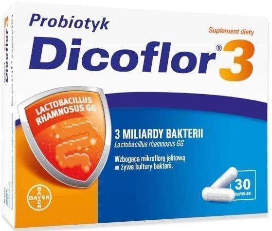 DICOFLOR 3 x 30 capsules, Lactobacillus rhamnosus GG bacteria UK
