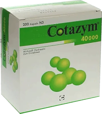 Digestive enzymes in indigestion, COTAZYM 40,000 capsules - UKDorf