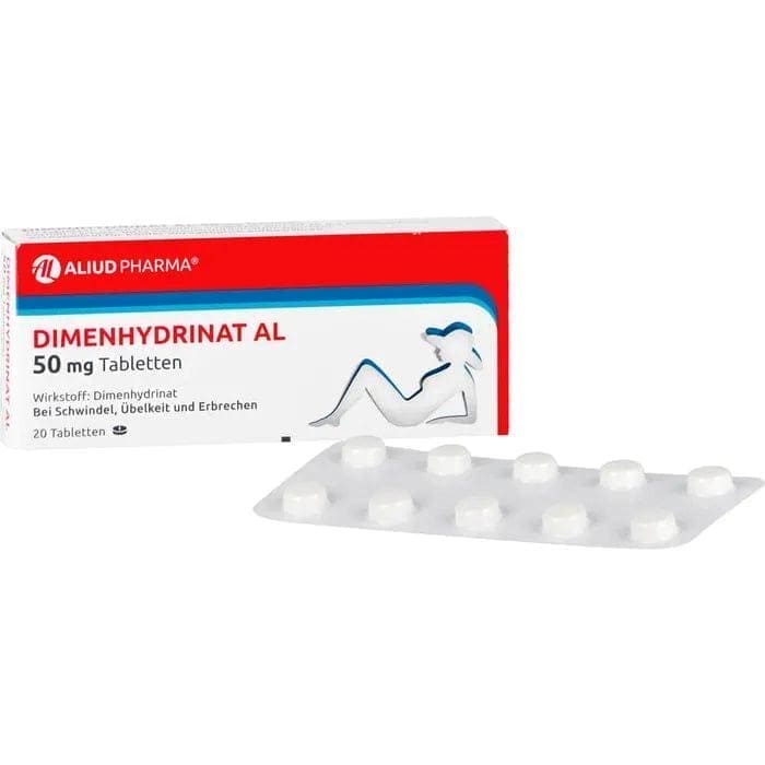DIMENHYDRINATE AL, motion sickness, dizziness, nausea, vomiting UK