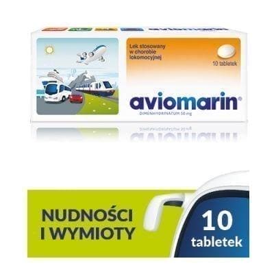 Dimenhydrinate, AVIOMARIN 0.05 x 10 tablets UK