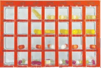 Dosette box, extra large dosette box, DOSETT Maxi medicine cassette red UK