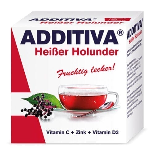 Elderberry powder, vitamin C, zinc, vitamin D3, ADDITIVA hot elderberry powder - UKDorf