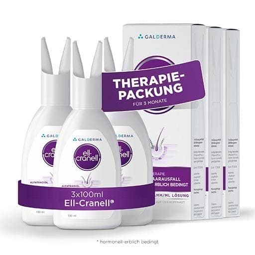 ELL-CRANELL 250 micg- ml alfatradiol hair loss 3X100 ml UK