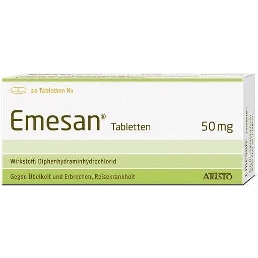 EMESAN, diphenhydramine hydrochloride, motion sickness, nausea UK