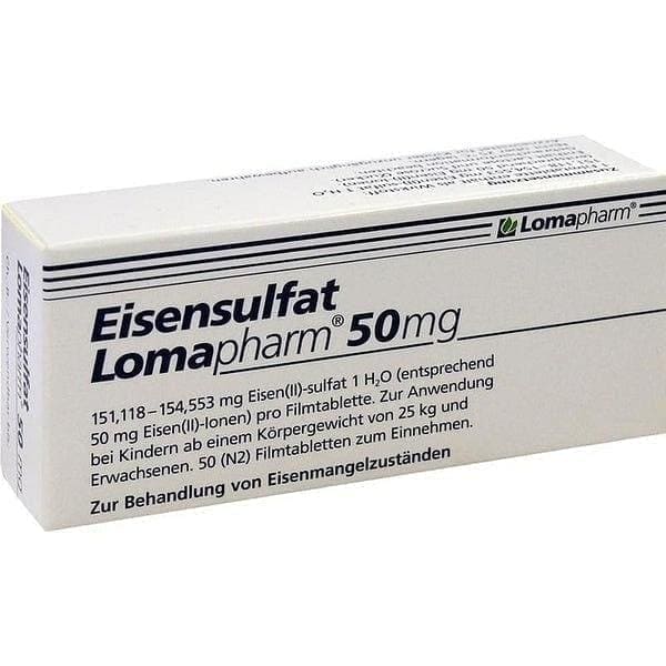 FERROUS SULPHATE Lomapharm 50 mg film-coated tablets UK