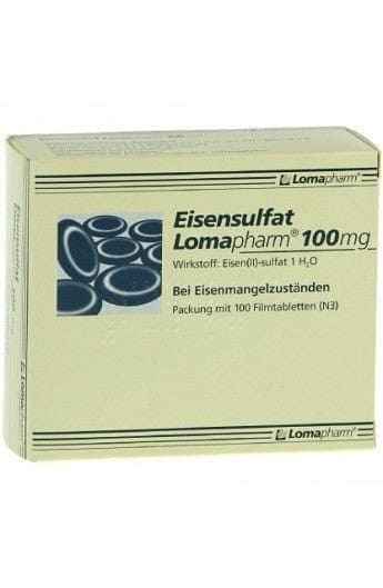 Ferrous sulphate tablets 100mg, treating iron deficiency