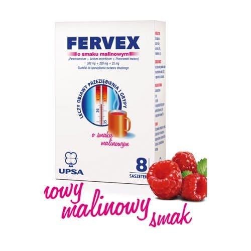 Fervex raspberry flavor, fervex malina cena 8 sachets - UKDorf