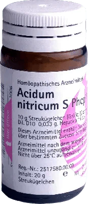 Fever, catarrh and nasal haemorrhage, ACIDUM NITRICUM S Phcp globules - UKDorf