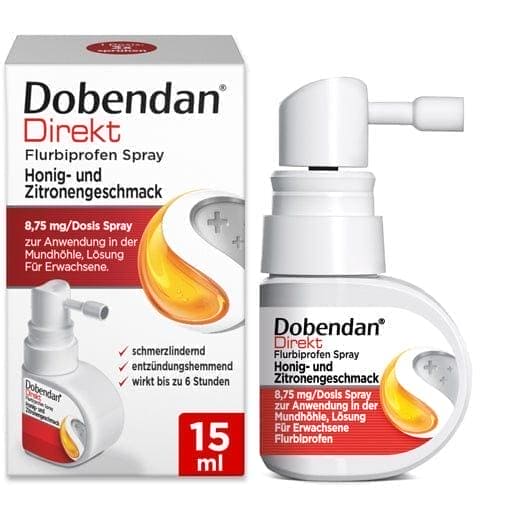 Flurbiprofen, DOBENDAN Direct Flurbiprofen Spray Honey & Lemon - UKDorf
