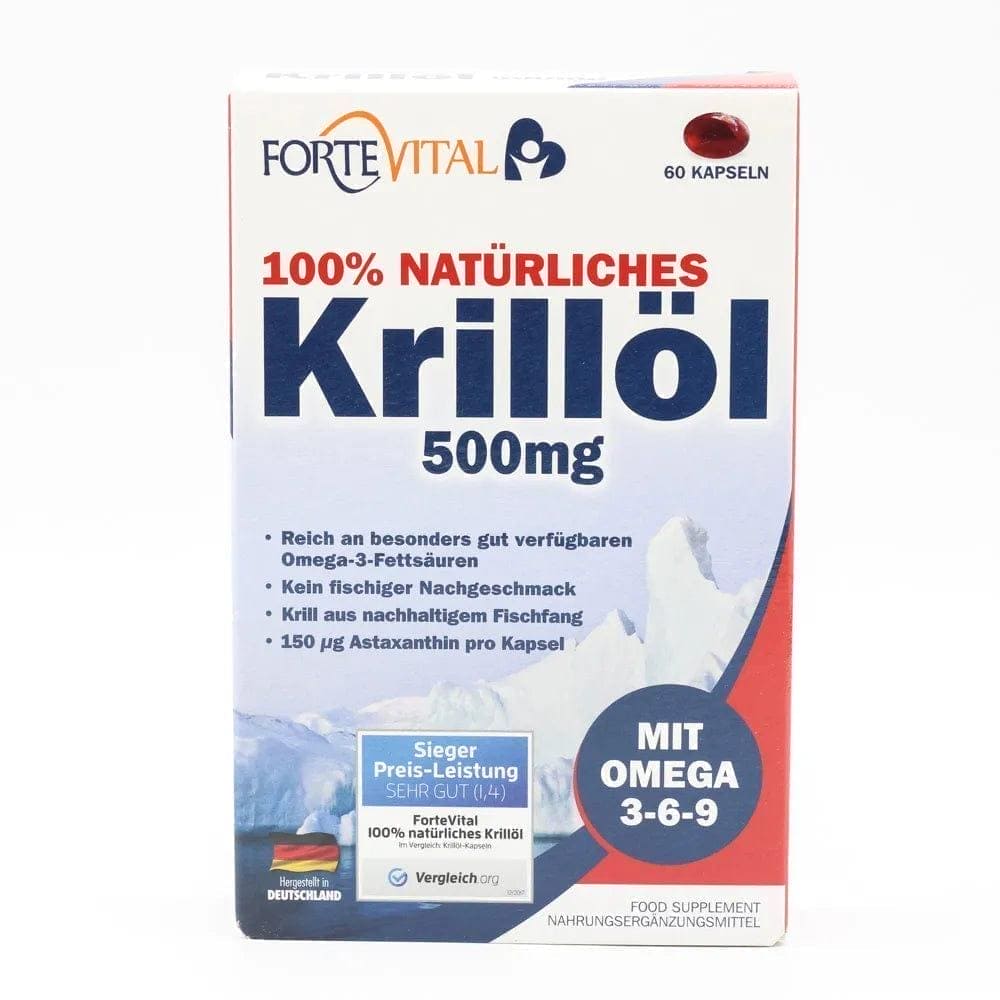 FORTEVITAL krill oil 500 mg, krill oil capsules, Antarctica, astaxanthin - UKDorf