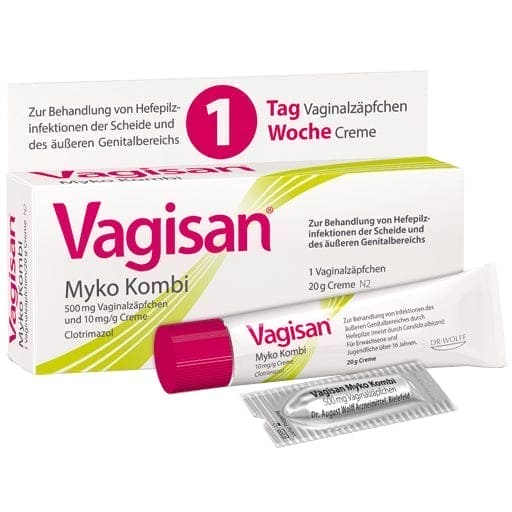 Fungal infection vagina, vaginal thrush sores, vaginal thrush bleeding, VAGISAN Myko Combi 1-day therapy - UKDorf