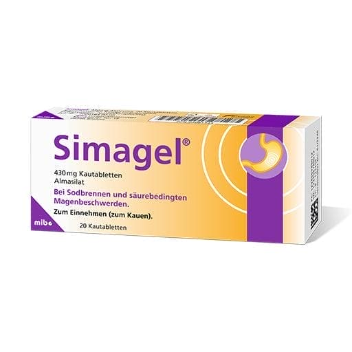 Gastric ulcer, duodenal ulcer, Almasilate, SIMAGEL chewable tablets - UKDorf