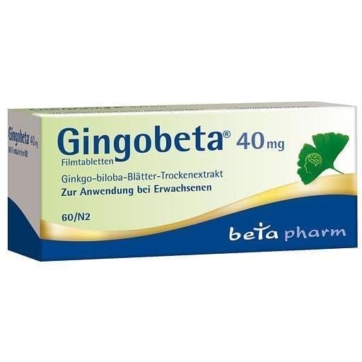 GINGOBETA 40 mg, mild forms of dementia, ginkgo leaf UK