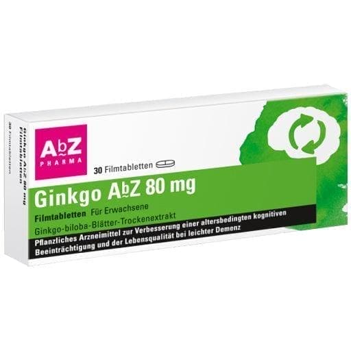 Ginkgo biloba, boost concentration at work, GINKGO AbZ 80 mg - UKDorf
