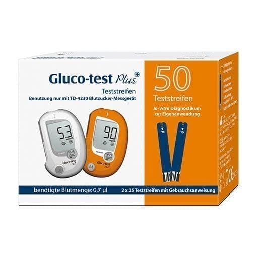 GLUCO TEST Plus blood glucose test strips - UKDorf