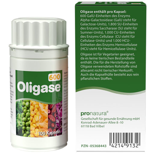 grains, vegetables, legumes, enzymes, alpha-galactosidase, OLIGASE 600 capsules