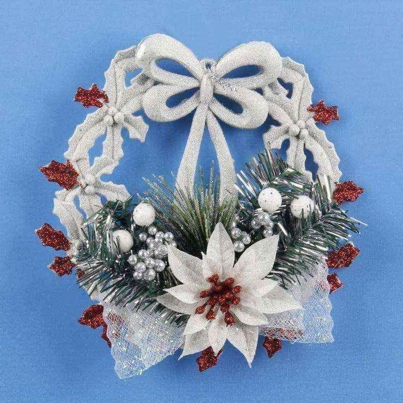 Hanging christmas decorations - White Hand Painted Tree Ornament UK