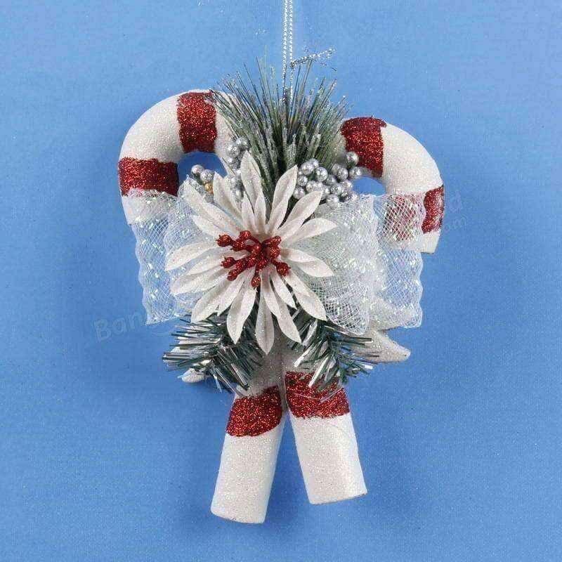 Hanging christmas decorations - White Hand Painted Tree Ornament UK
