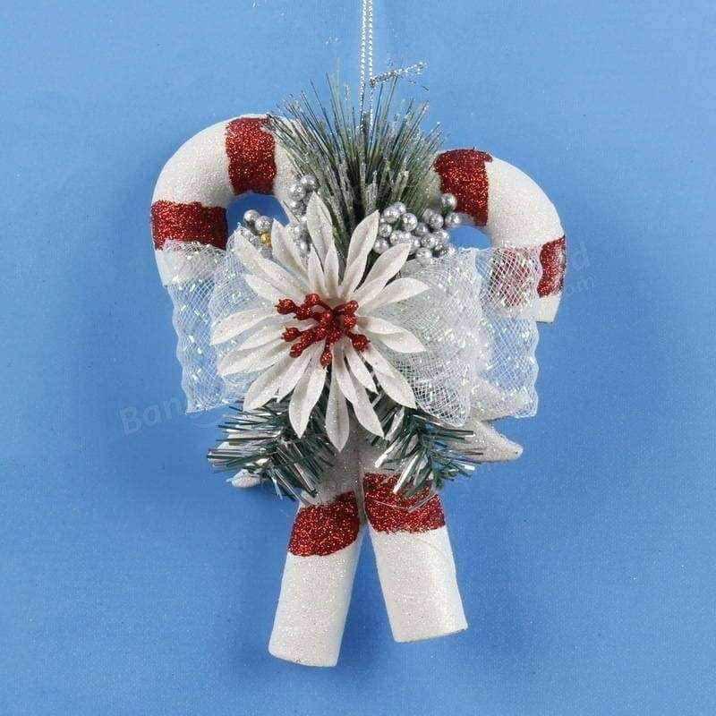 Hanging christmas decorations - White Hand Painted Tree Ornament UK