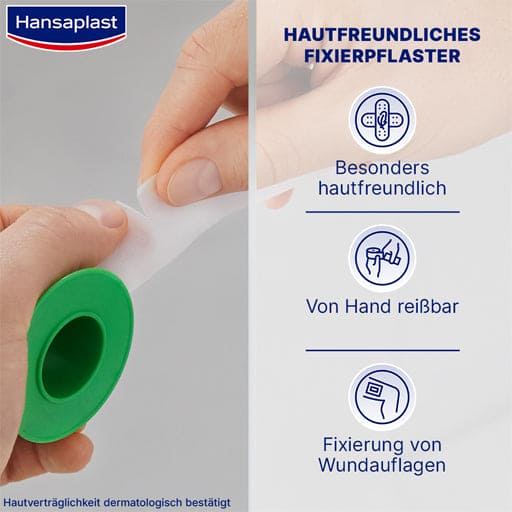 HANSAPLAST fixing plaster Sensitive 5m x 2.5cm white - UKDorf