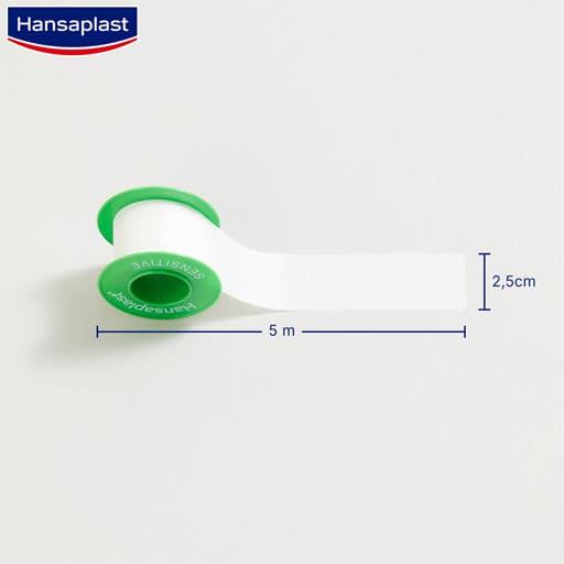 HANSAPLAST fixing plaster Sensitive 5m x 2.5cm white - UKDorf