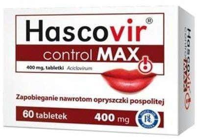 Hascovir control Max 0.4g x 60, Acyclovir, herpes simplex virus - UKDorf