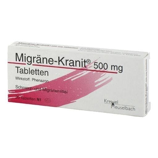 Headache after migraine attack, MIGRAINE, phenazone, KRANIT 500 mg tablets - UKDorf