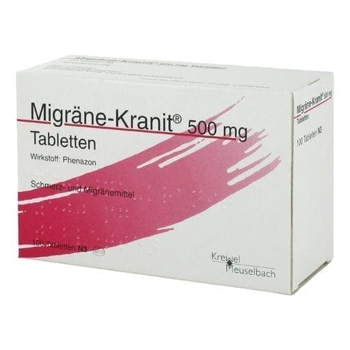 Headache after migraine attack, MIGRAINE, phenazone, KRANIT 500 mg tablets - UKDorf