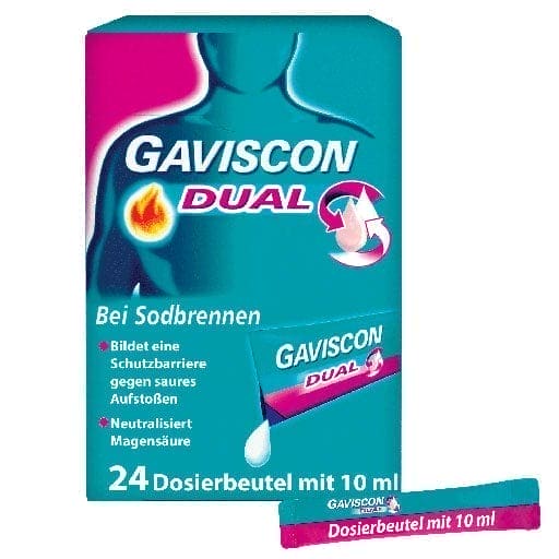 Heartburn, stomach pain, GAVISCON Dual suspenses in a sachet - UKDorf