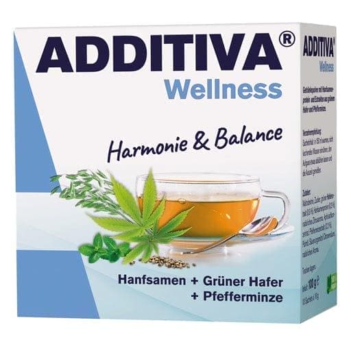 Hemp seeds, wild green oat, peppermint extract, ADDITIVA Wellness Harmony & Balance Powder - UKDorf