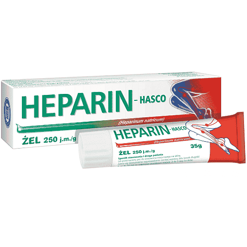 Heparin gel, antithrombotic, edema treatment, bruising treatment, edema UK