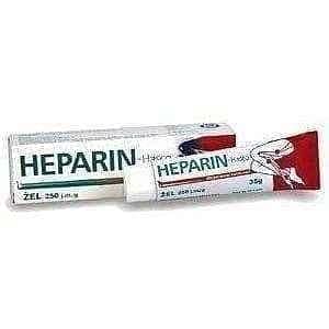 Heparin gel, antithrombotic, edema treatment, bruising treatment, edema UK