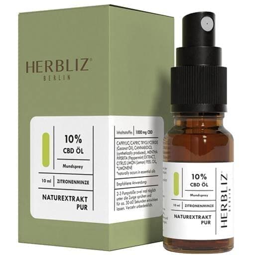HERBLIZ CBD mouth spray 10% lemon mint 10 ml UK