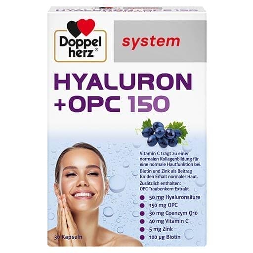 Hyaluron+OPC system, vitamins, zinc, hyaluronic acid, coenzyme Q10, grape seed - UKDorf