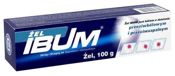 IBUM, ibuprofen gel, levomenthol, muscle pains, sports injuries, neuralgia - UKDorf