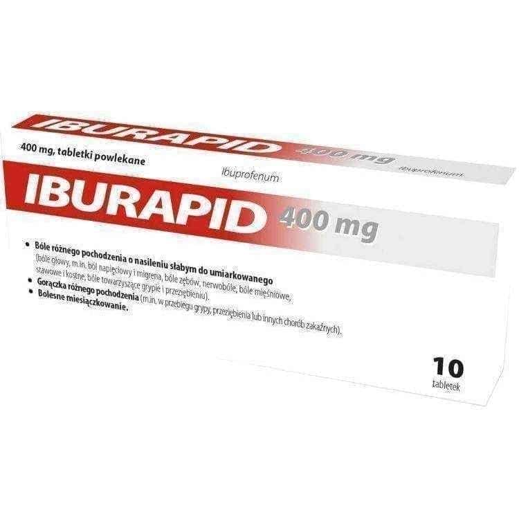 Iburapid 400mg x 10 tablets, ibuprofen UK