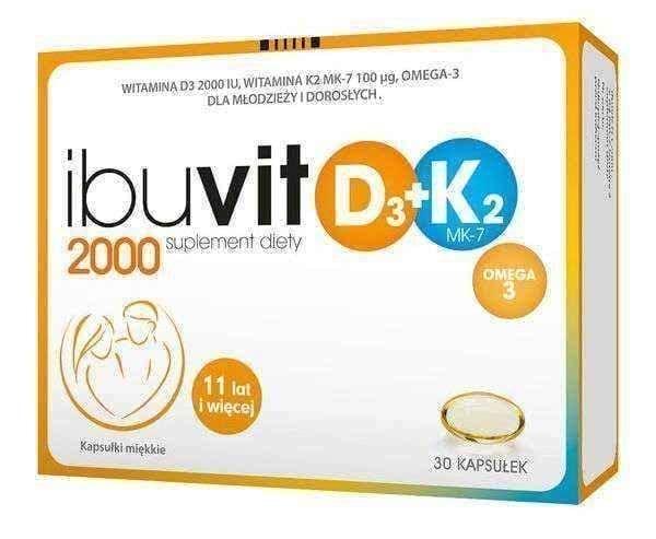 Ibuvit D3 2000 + K2 MK-7 Omega 3 x 30 capsules UK