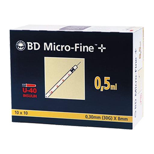 Insulin syringes, BD MICRO-FINE+ insulin syringe 0.5 ml U40 8 mm - UKDorf