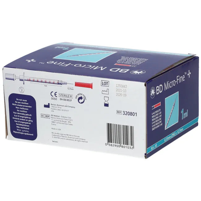 BD MICRO-FINE+ insulin syringe 1 ml U40 12.7 mm - UKDorf