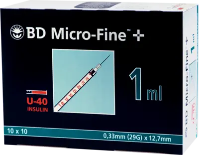 BD MICRO-FINE+ insulin syringe 1 ml U40 12.7 mm - UKDorf