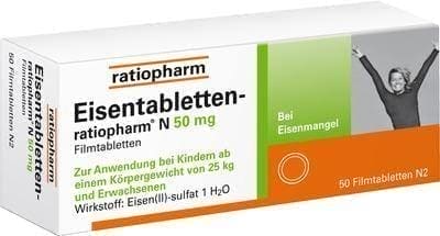 IRON TABLETS ratiopharm N 50 mg UK