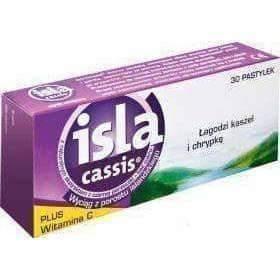 ISLA taste blackcurrant Cassis x 60 Tablets - throat lozenges UK-USA UK