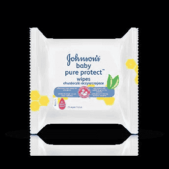 J & J Baby Pure Protect CLEANSING WIPES x 25 pieces UK