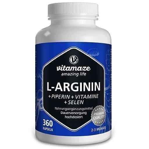L-ARGININE 750 mg high + piperine + vitamins capsules 360 pcs