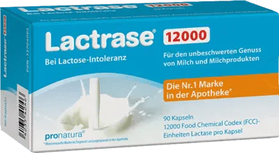 Lactose intolerance, LACTRASE 12,000 FCC Capsules - UKDorf