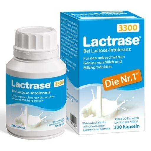 Lactose intolerance, LACTRASE 3,300 FCC Capsules - UKDorf