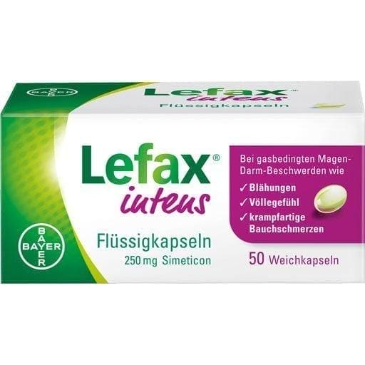 LEFAX intens, simethicone, treat flatulence, abdominal pain UK