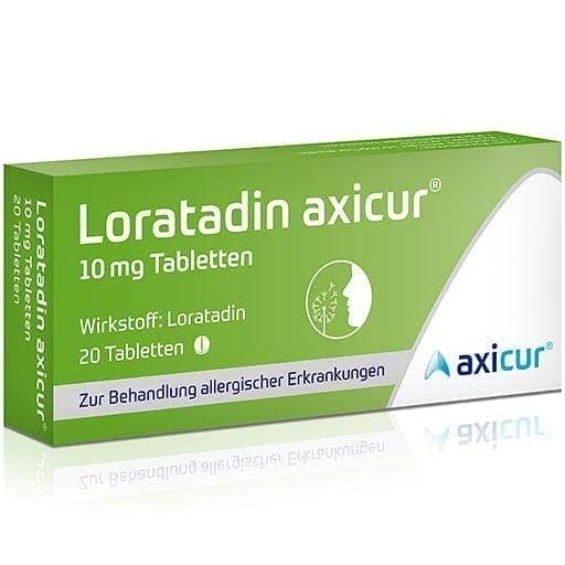 LORATADINE axicur, urticaria (hives) such as itching, reddening of the skin UK