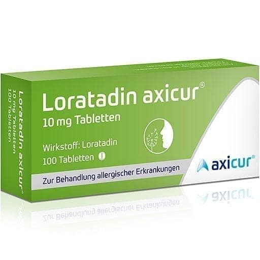 LORATADINE axicur, urticaria (hives) such as itching, reddening of the skin UK