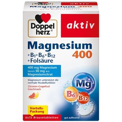 Magnesium 400+B1+B6+B12+Folic acid effervescent tablets - UKDorf
